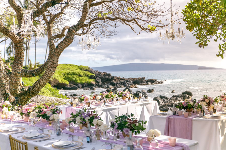 Dusty Rose Maui Wedding